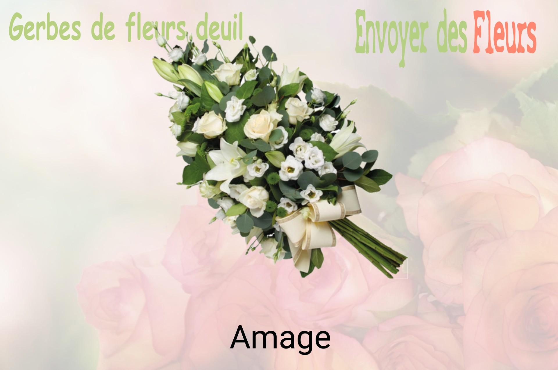 Gerbe de fleurs de deuil livrée à Amage